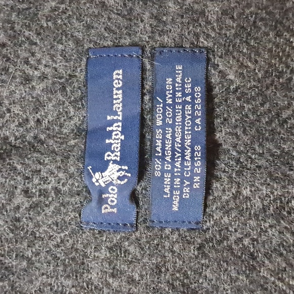 Polo Ralph Lauren Lambswool Reversible Plaid Fringe Scarf Black Gray Purple - Picture 4 of 8